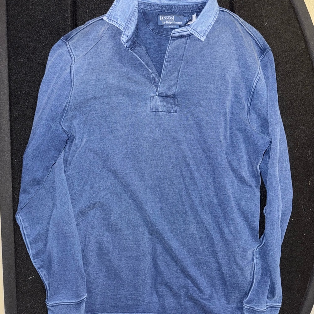 Polo by Ralph Lauren Denim indigo Blue Rugby Shirt size Medium